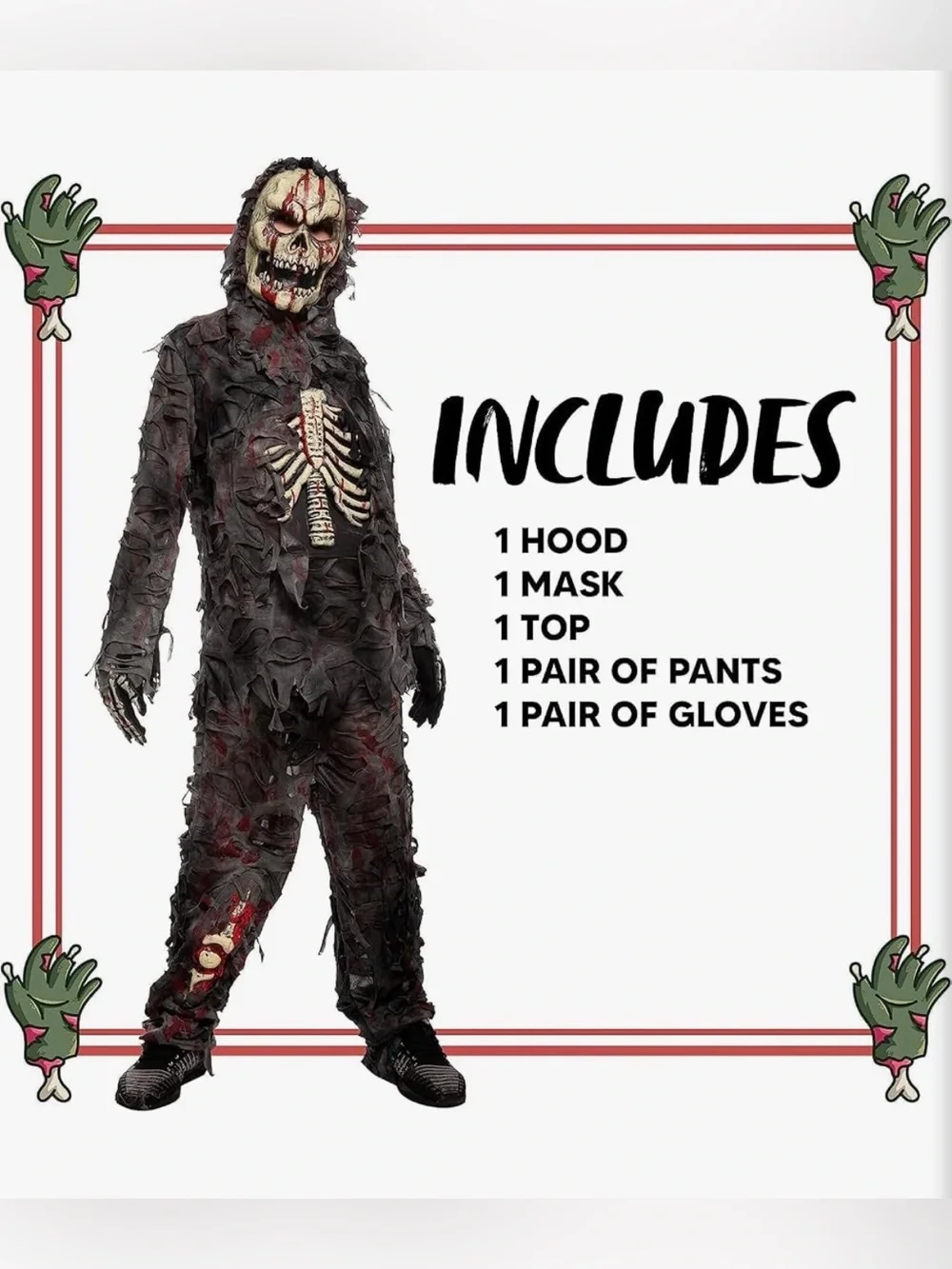 Kids Skeleton Zombie Costume